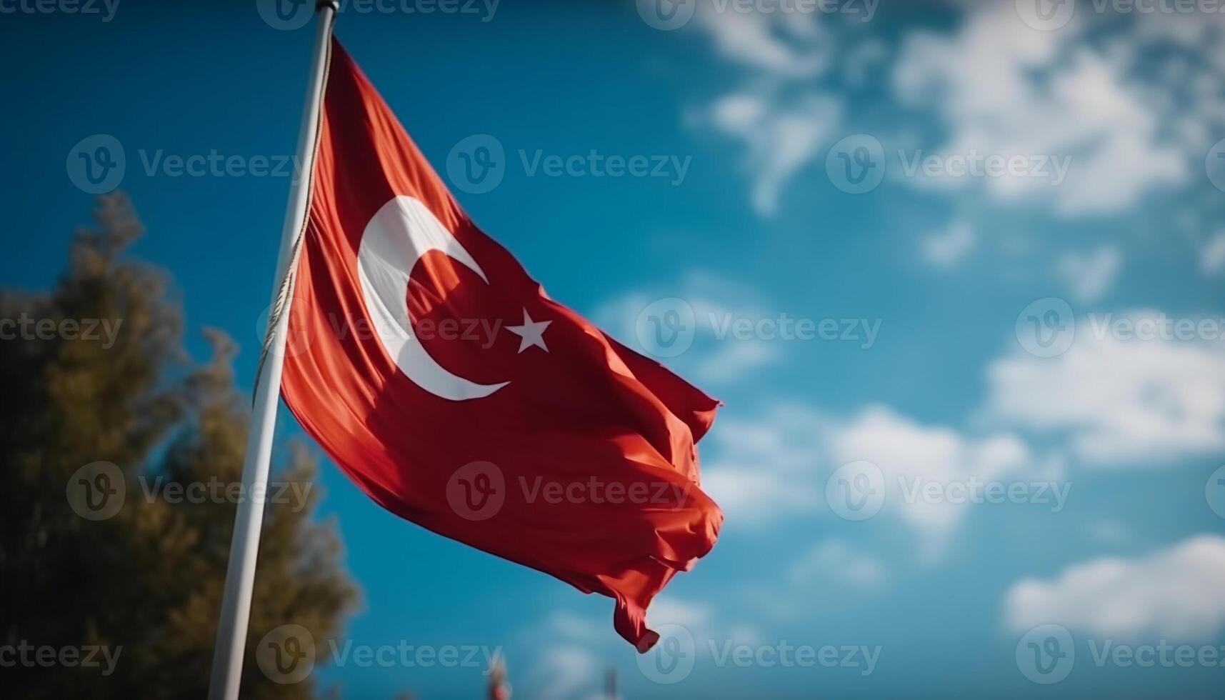 Pride waving in the wind, majestic national landmark generated by AI photo