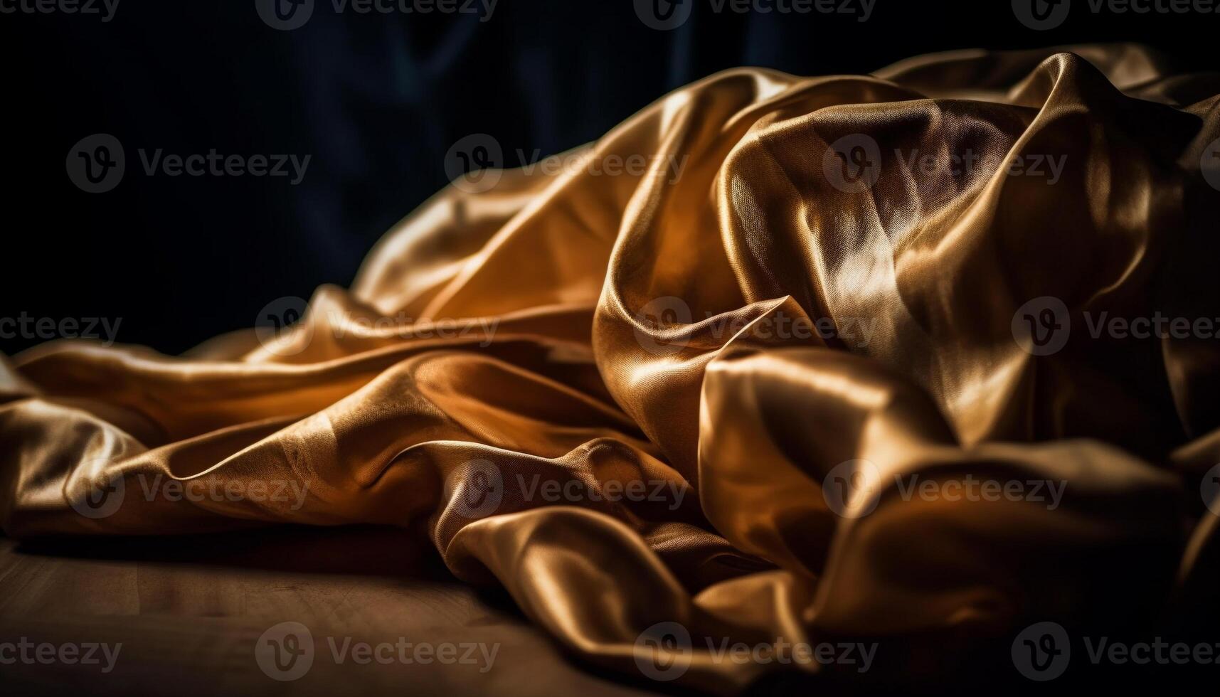 Smooth satin curtain in abstract wave pattern generated by AI photo