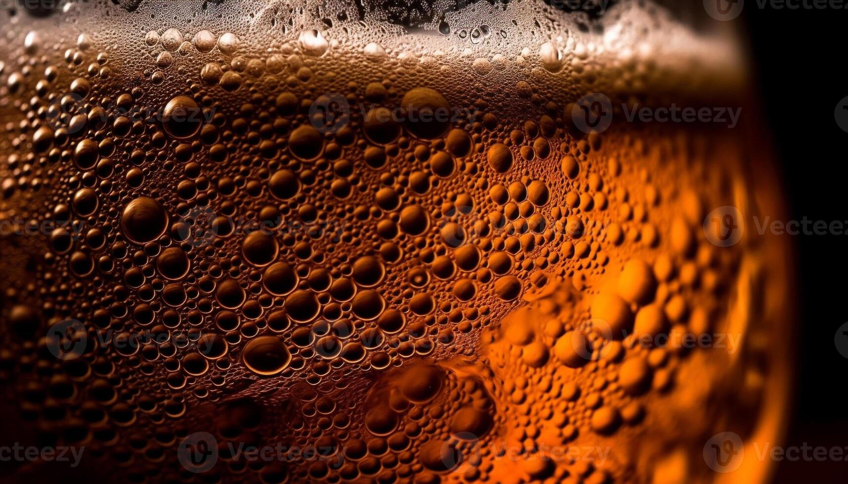 Frothy beer glass reflects dewy raindrops beautifully generated by AI photo