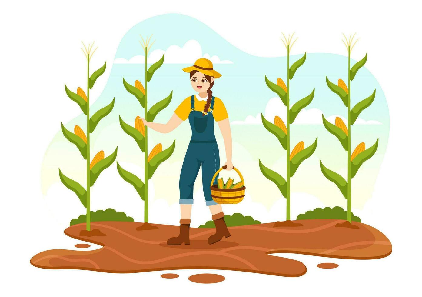 Harvest Season Vector Illustration with Autumn of Pumpkins and Seasonal Agricultural on a Farm in Flat Cartoon Hand Drawn Background Templates