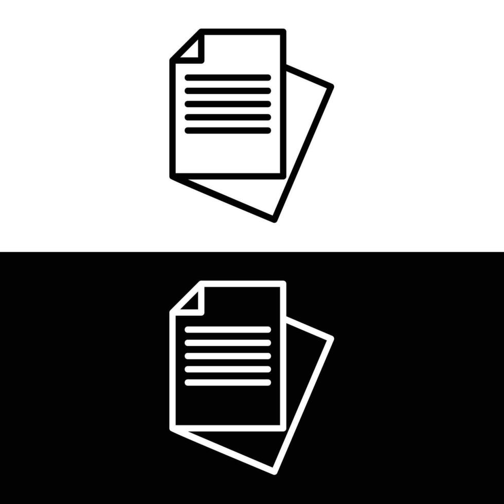 Document papers pile line icon, outline vector sign, linear style pictogram isolated on white and black background. Symbol, logo illustration