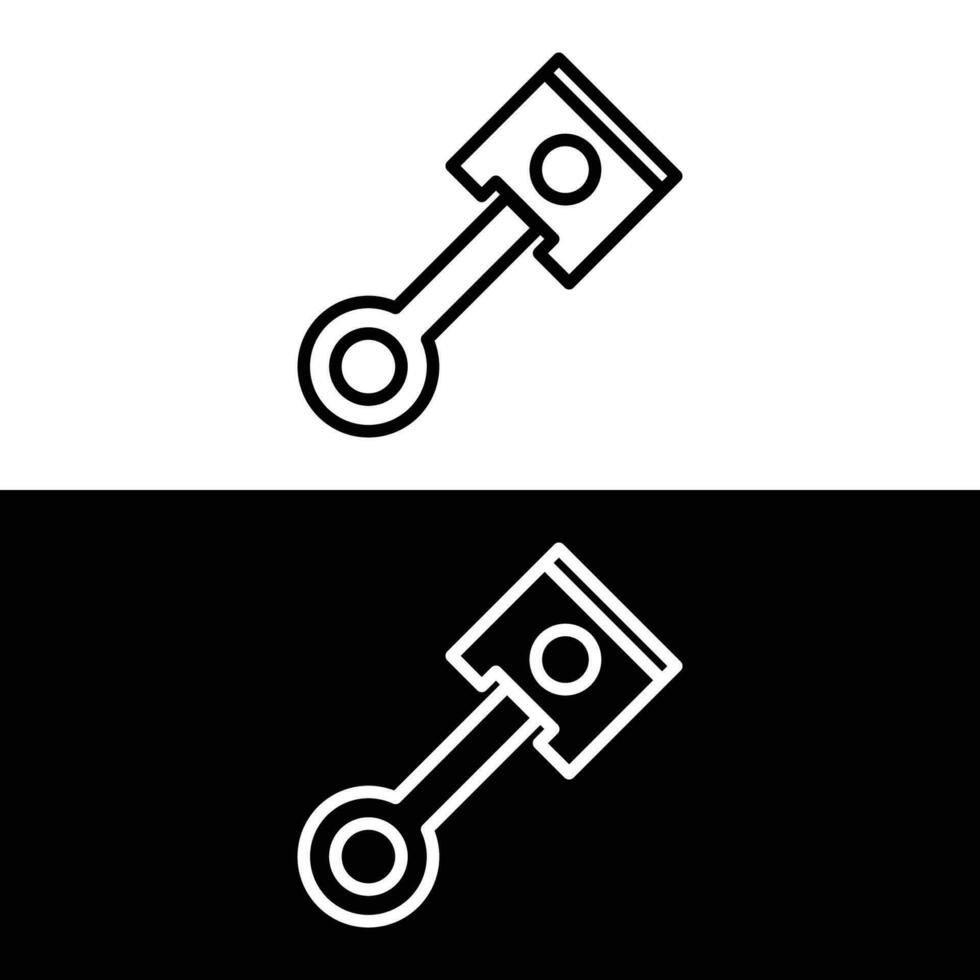 Engine piston line icon. Car piston outline icon isolated white and black background vector