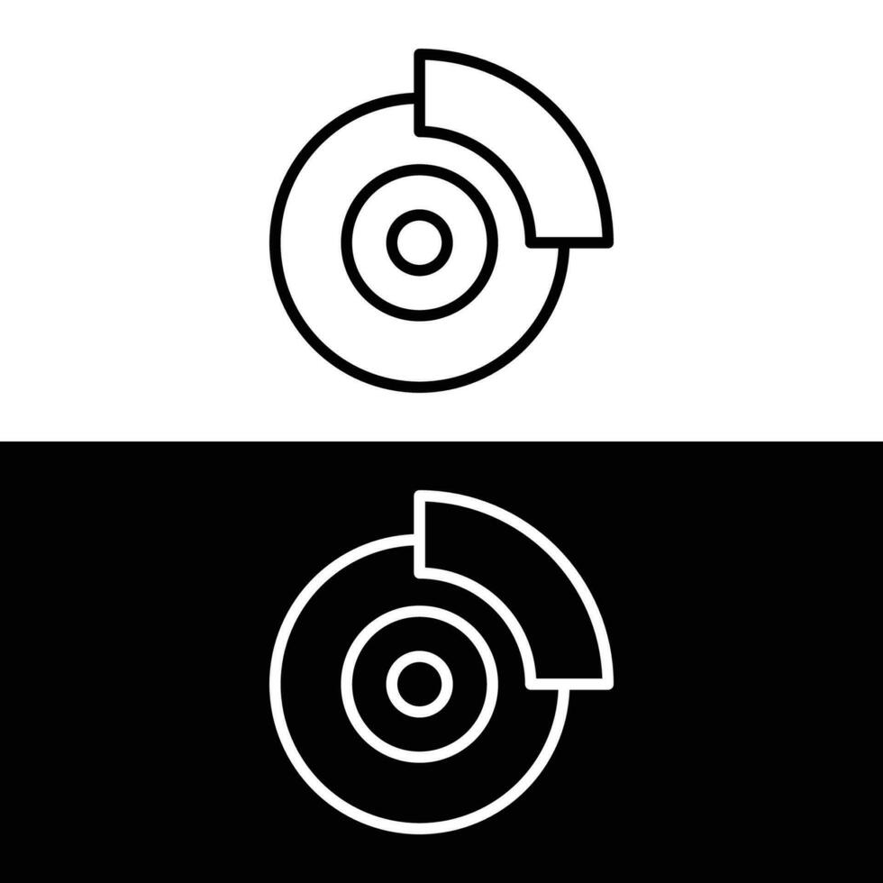 Car brake disc line icon. linear style sign for mobile concept and web design. Brake shoe outline vector icon