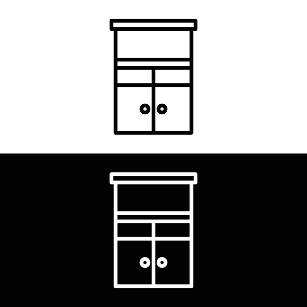 Filling cabinet icon, isolated office outline icon in white and black background, perfect for website, blog, logo, graphic design, social media, UI, mobile app, EPS 10 vector