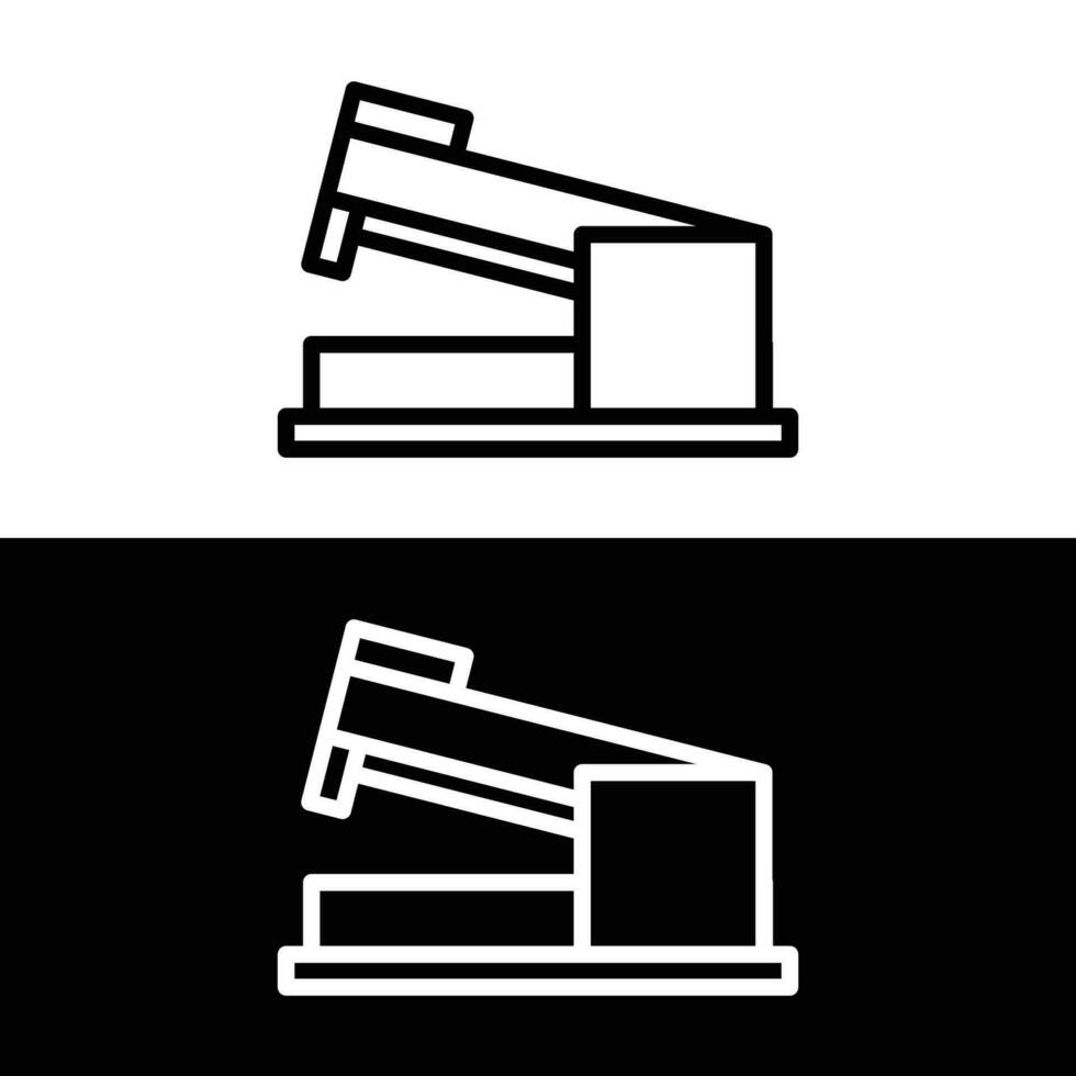Stapler line icon. Stapler outline icon isolated on white and black background vector