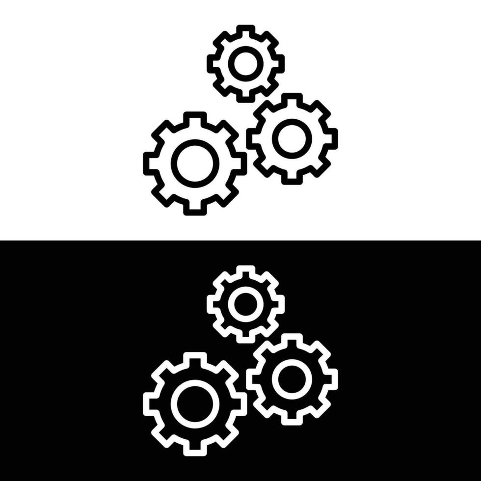 Gear icon, cog wheel, engine circle, thin line web symbol on white background vector