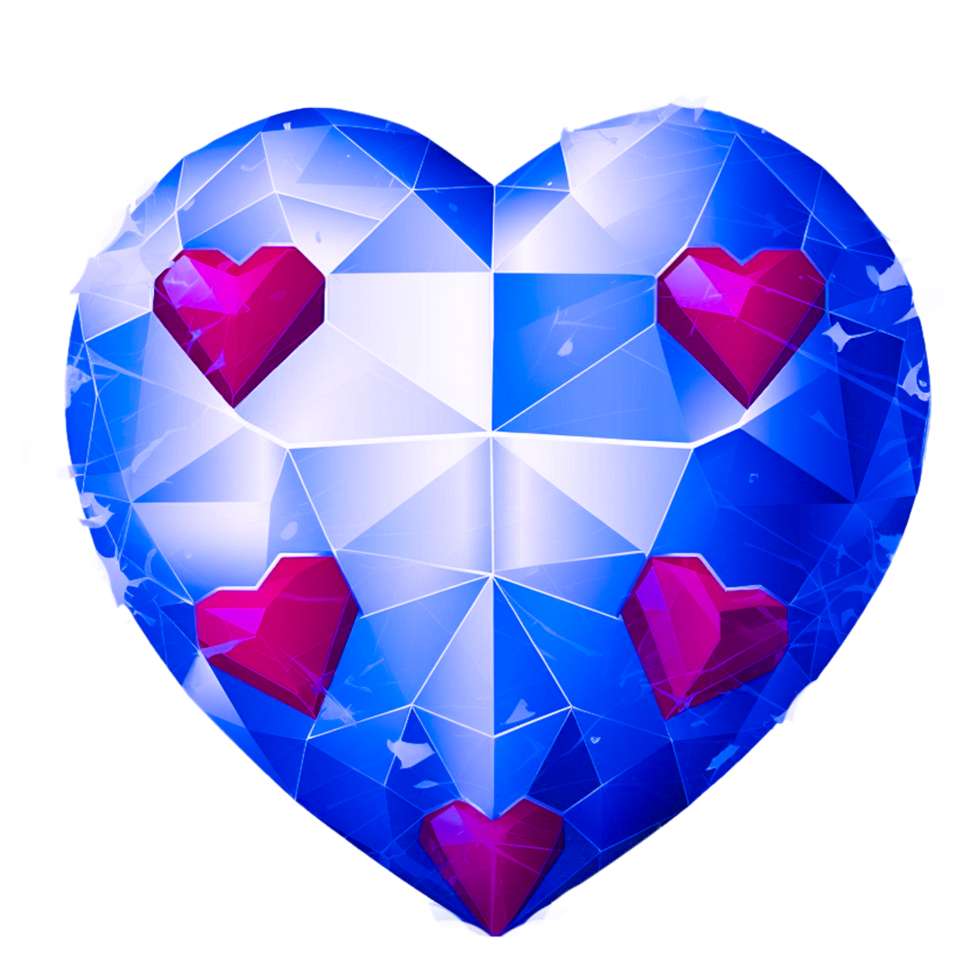 Blue Heart Diamond generative ai png