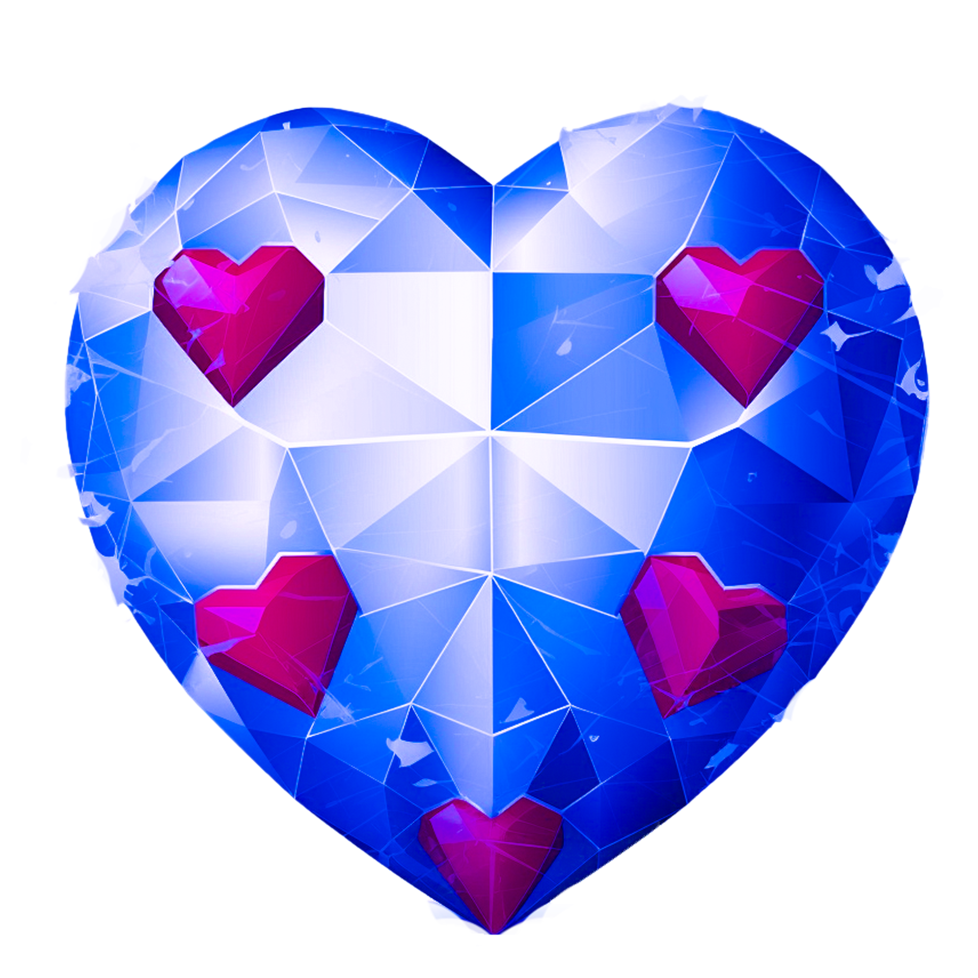azul corazón diamante generativo ai 24750087 PNG