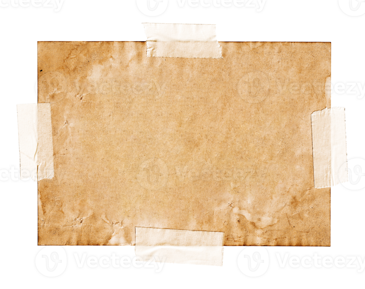 Old paper texture with tape isolated png