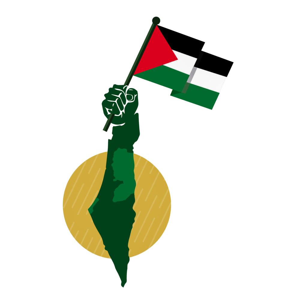 Palestine drapeau dans main png