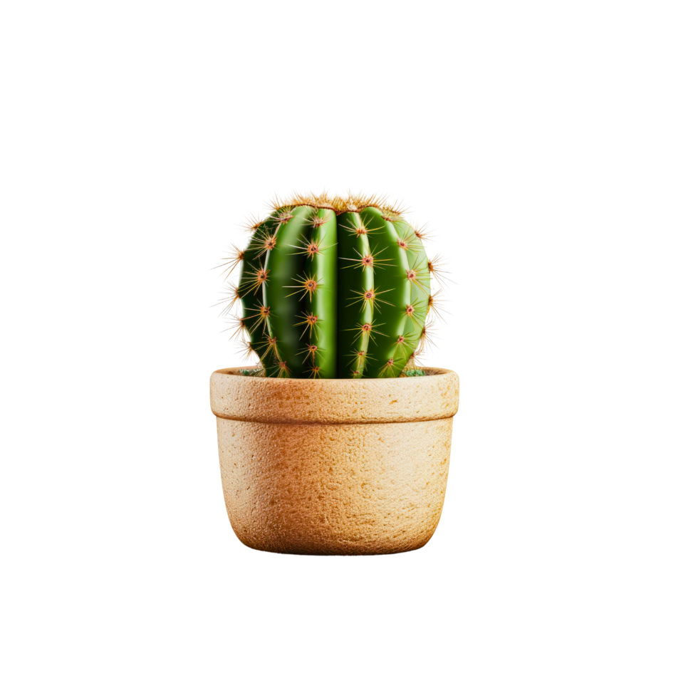 Cactus in a pot. Stock image for decorating a scene or background. png