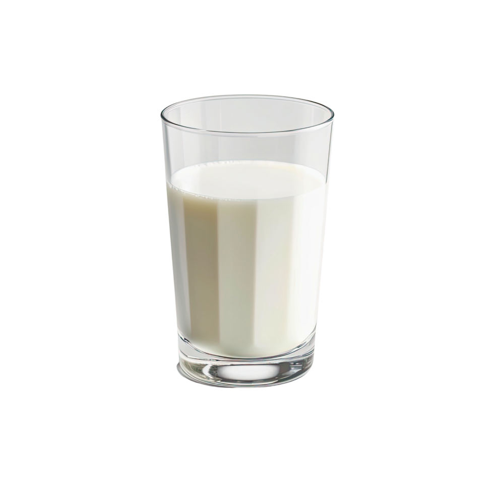 fresh milk in the glass on transparent png