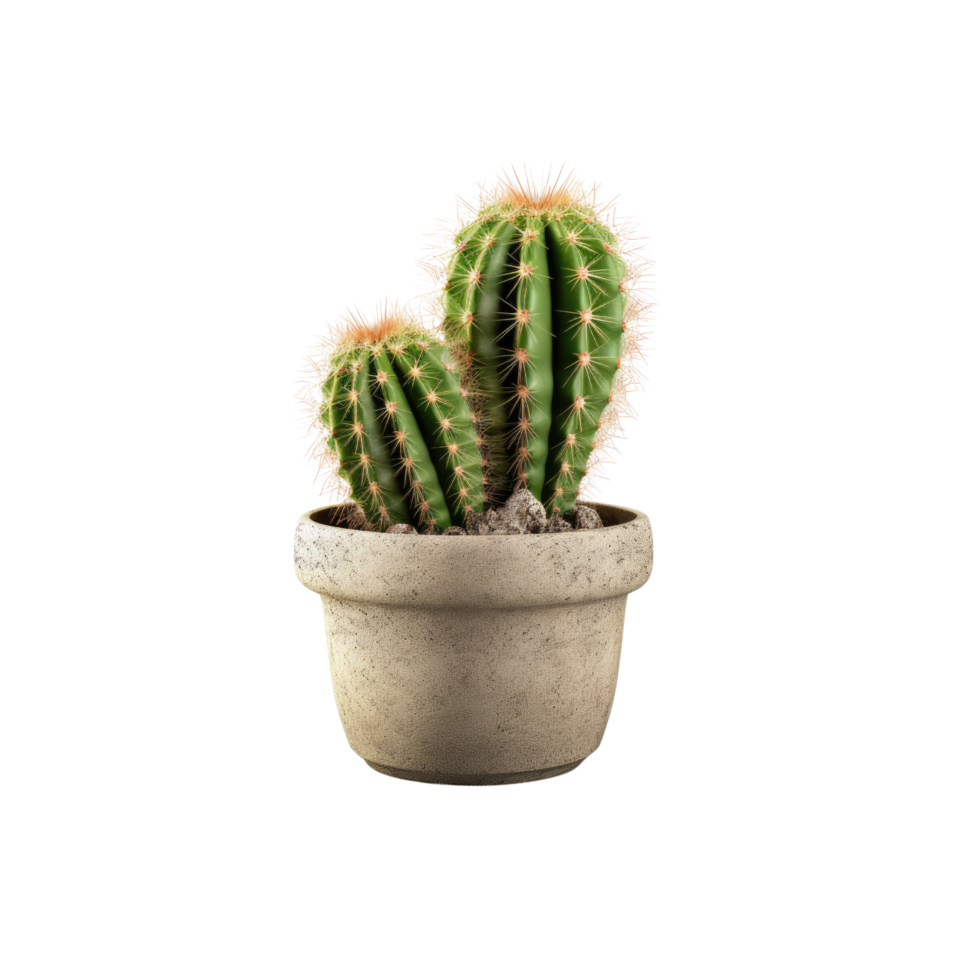 Cactus in a pot. Stock image for decorating a scene or background. png