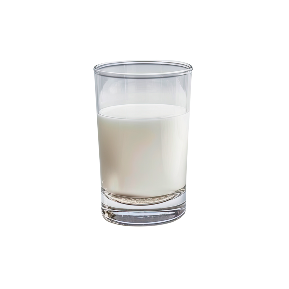 fresh milk in the glass on transparent png