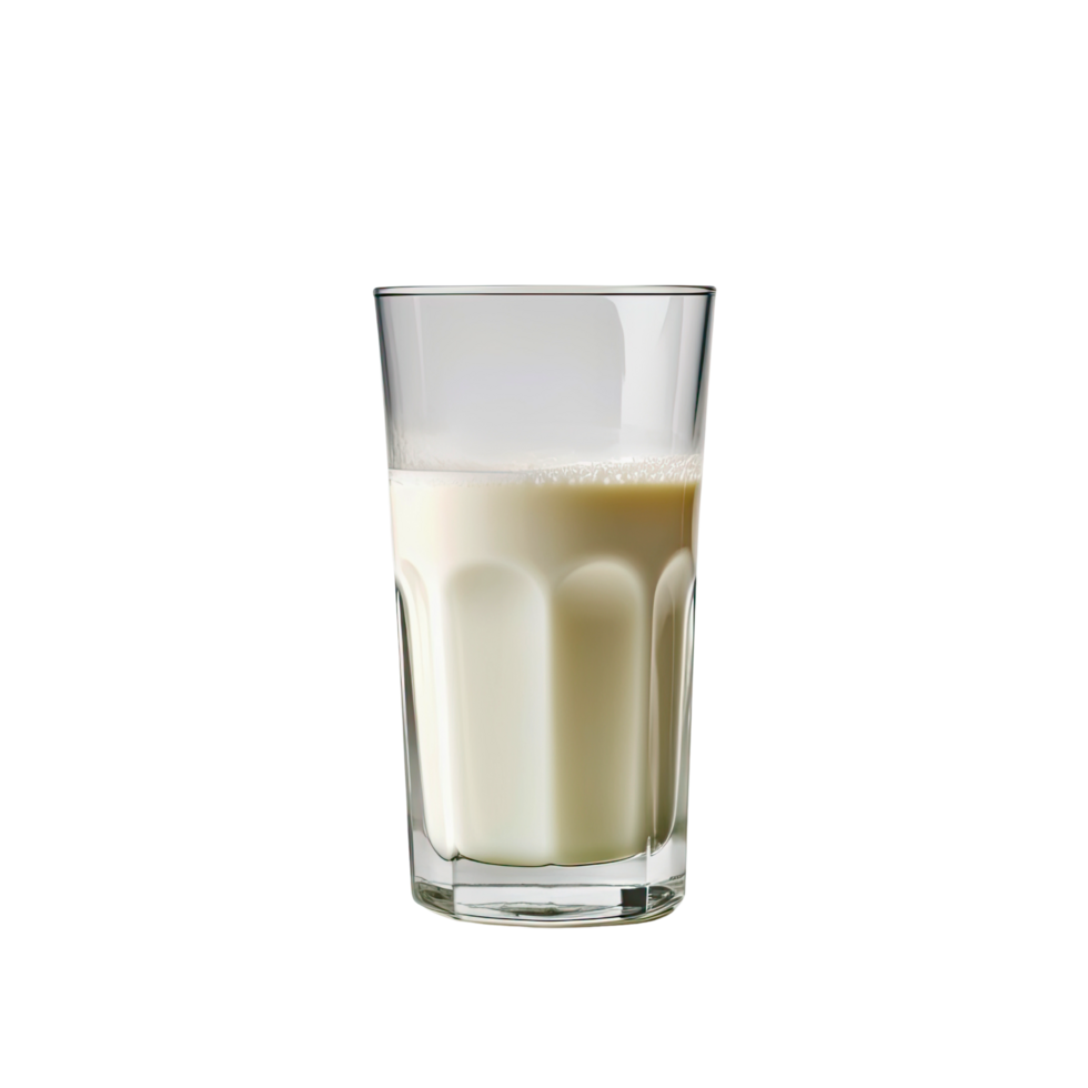 fresh milk in the glass on transparent png
