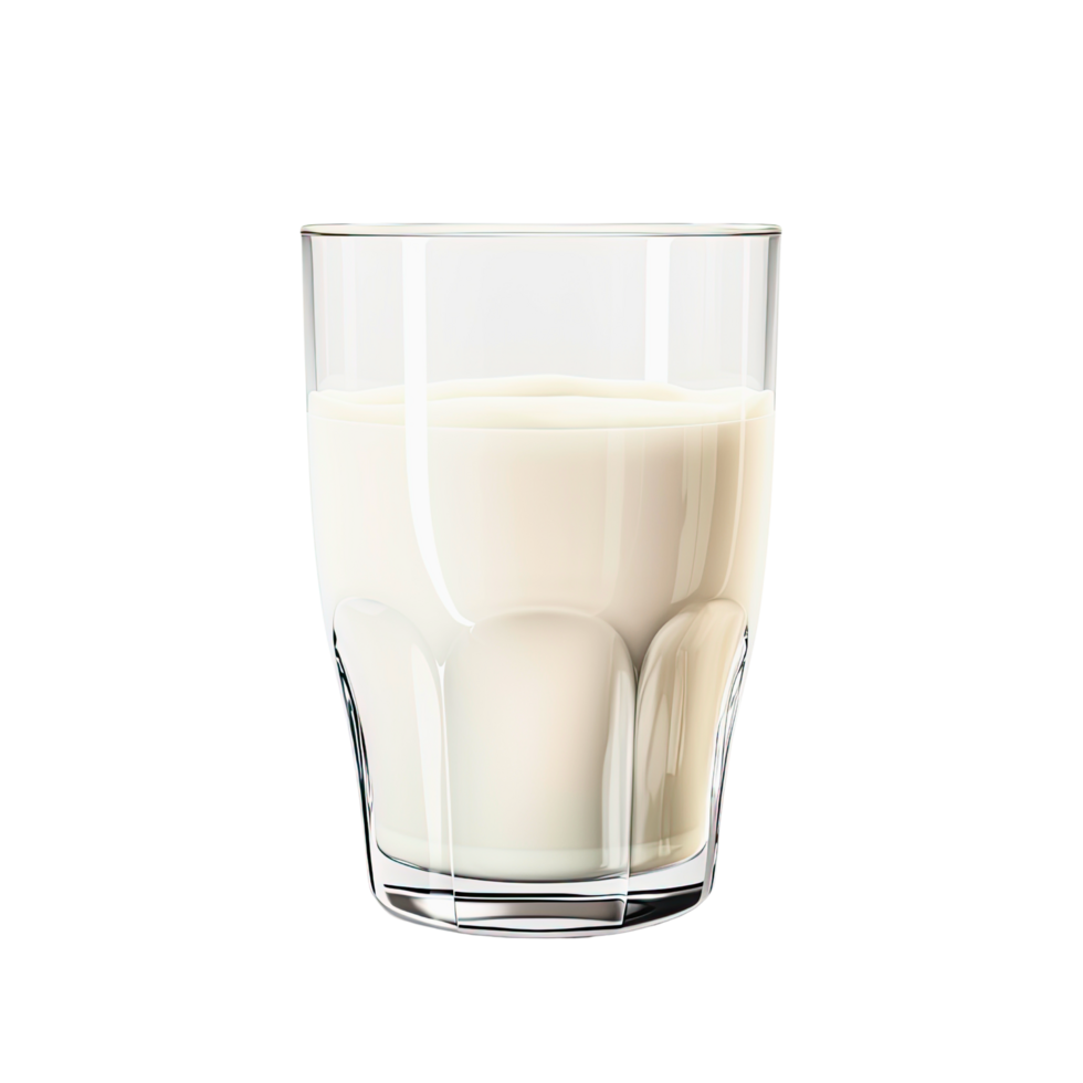 fresh milk in the glass on transparent png