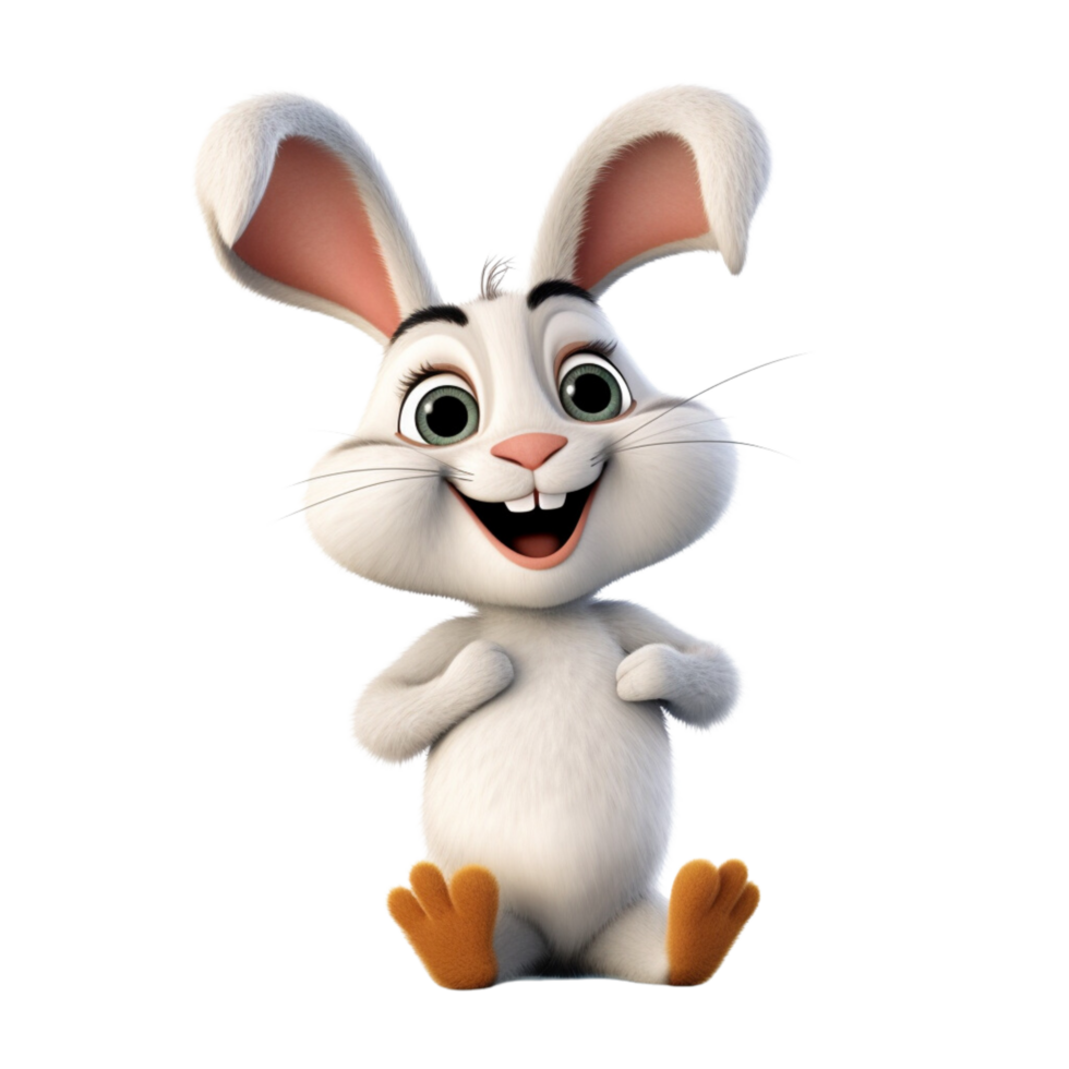 ai généré lapin 3d dessin animé personnage png