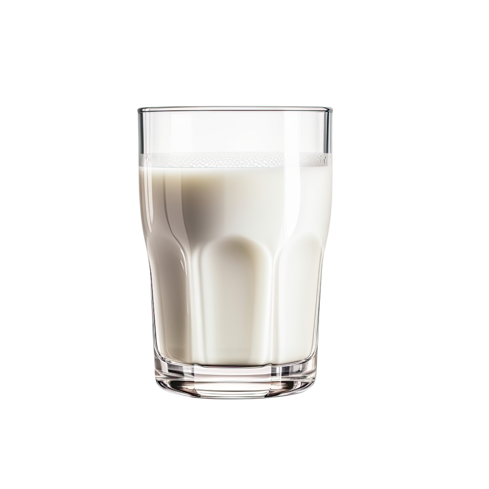 fresh milk in the glass on transparent png