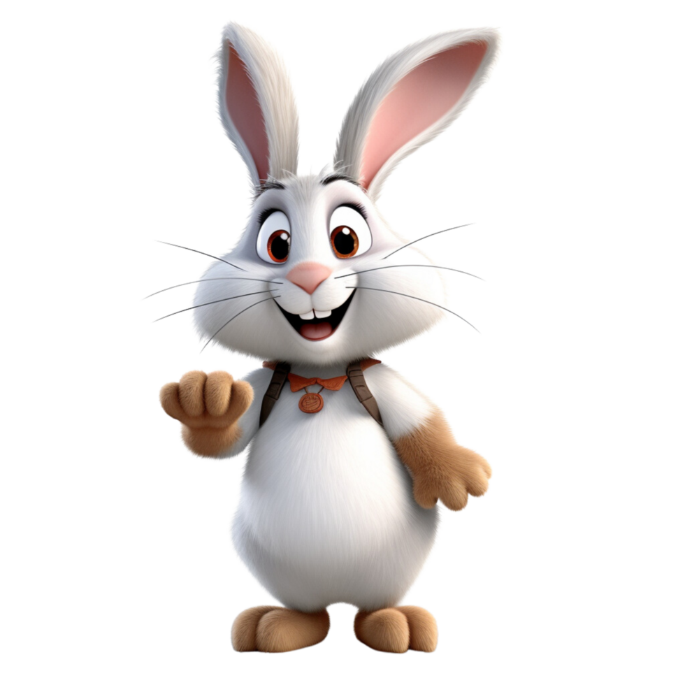 ai généré lapin 3d dessin animé personnage png