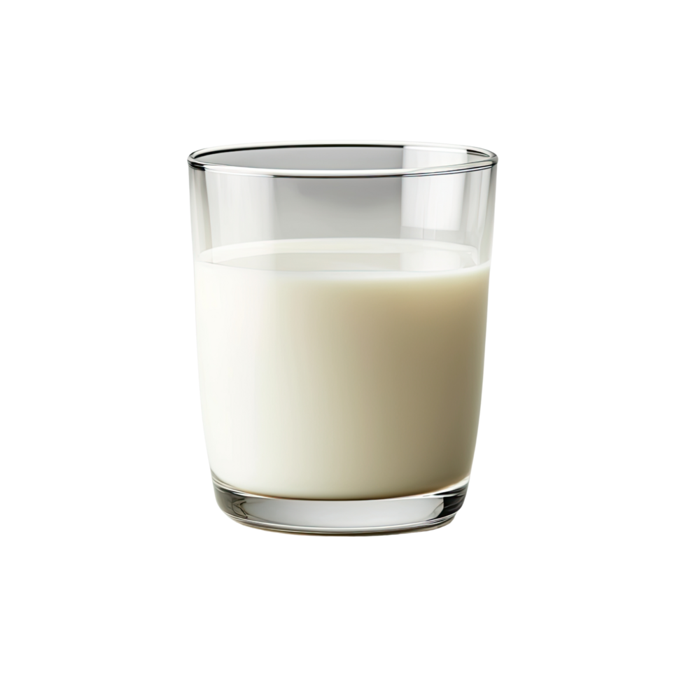 fresh milk in the glass on transparent png