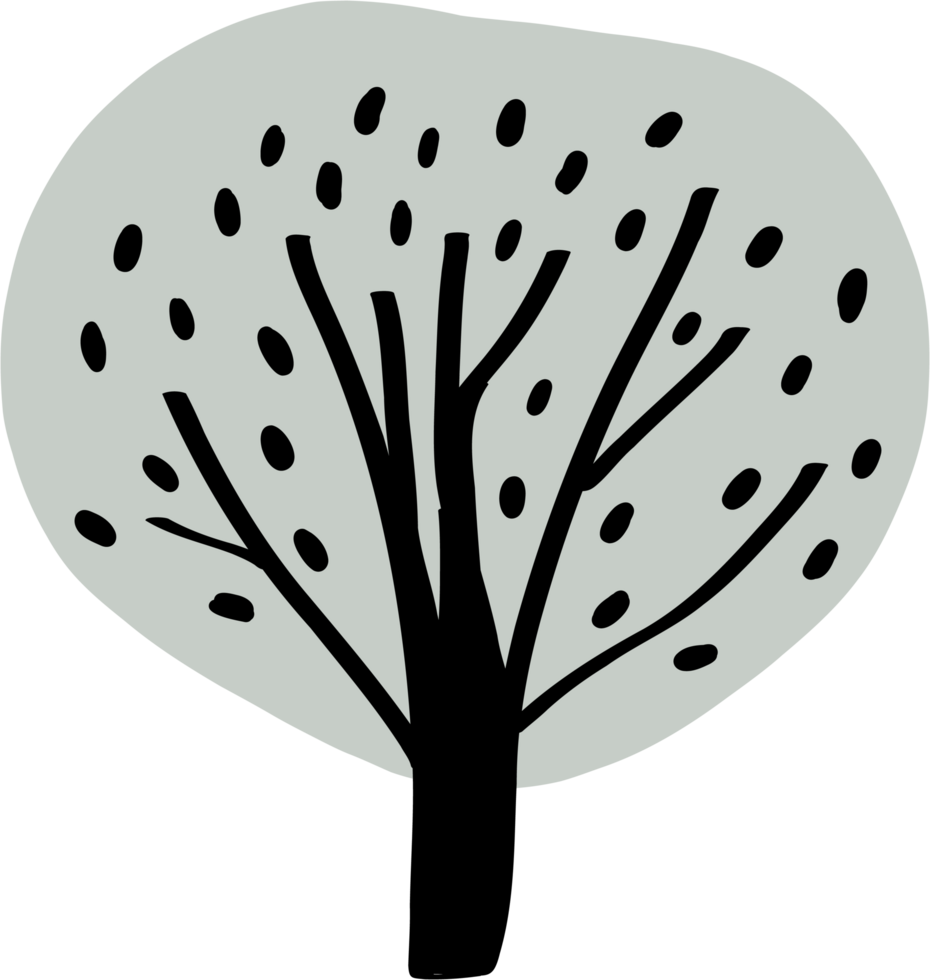 doodle tree freehand drawing. png