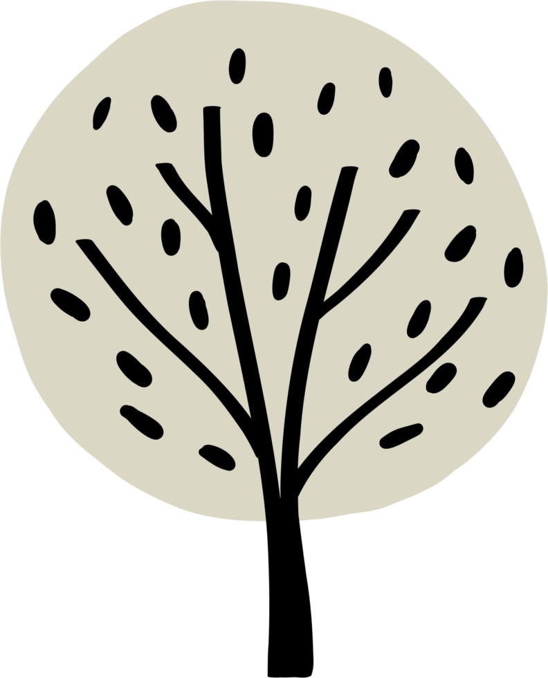 doodle tree freehand drawing. png