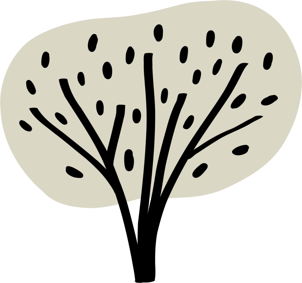 doodle tree freehand drawing. png
