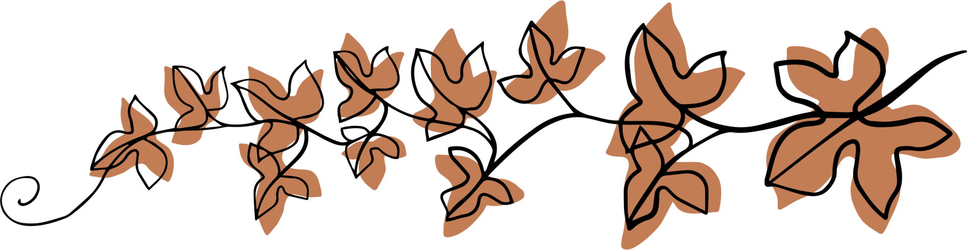 simplicity ivy continuous freehand drawing. png