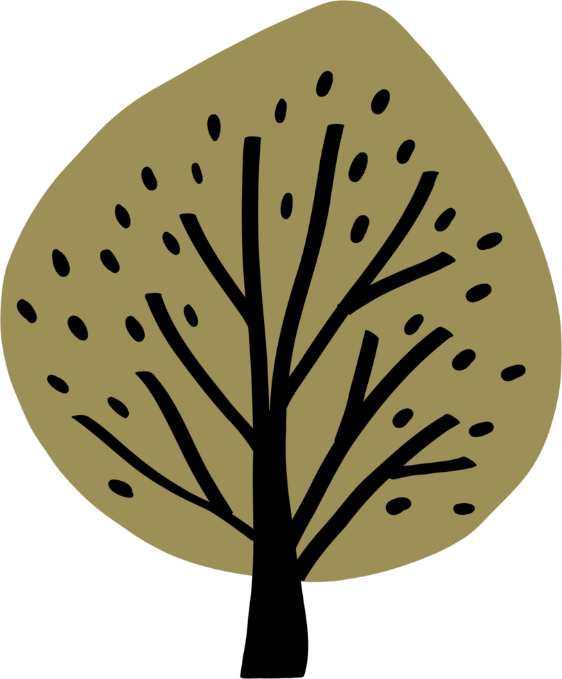 doodle tree freehand drawing. png