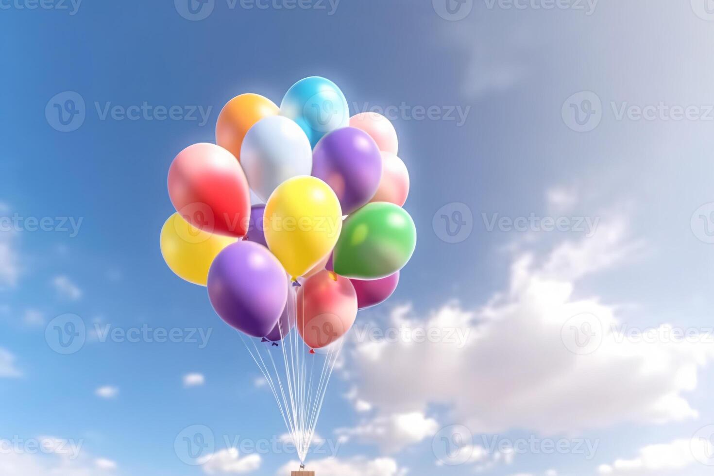 Rainbow balloon on sky background. concept of lgbti. copy space made with photo