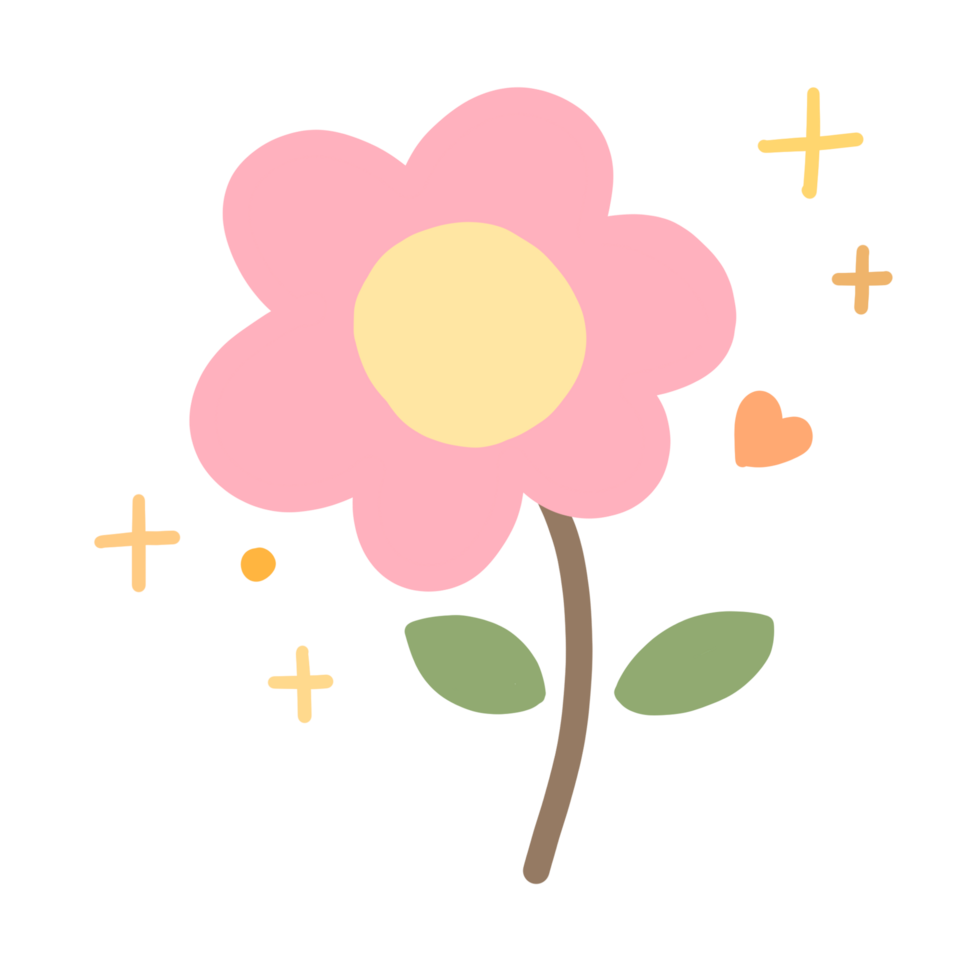 Cute flower with sparkle png