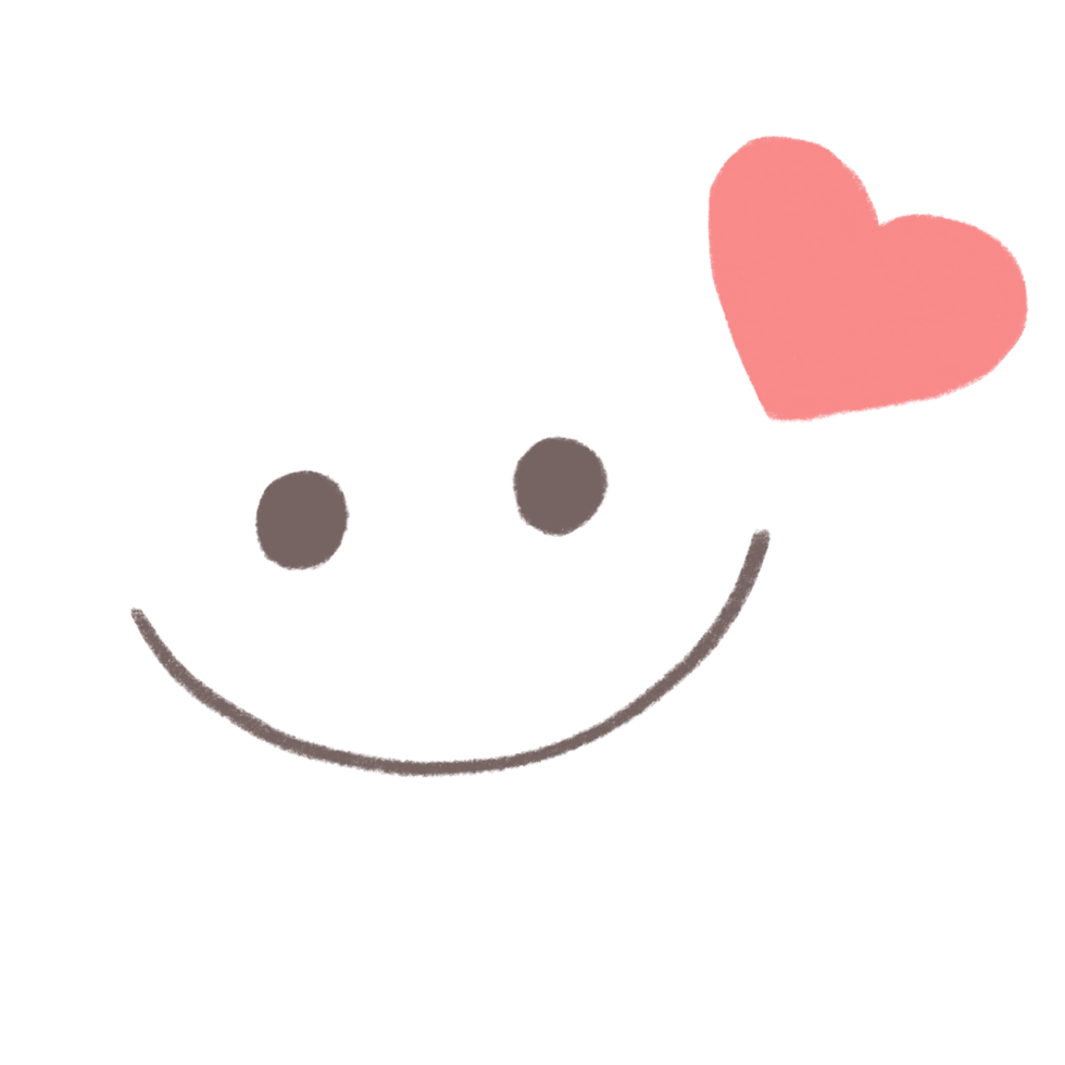 Smile and happy heart shape png