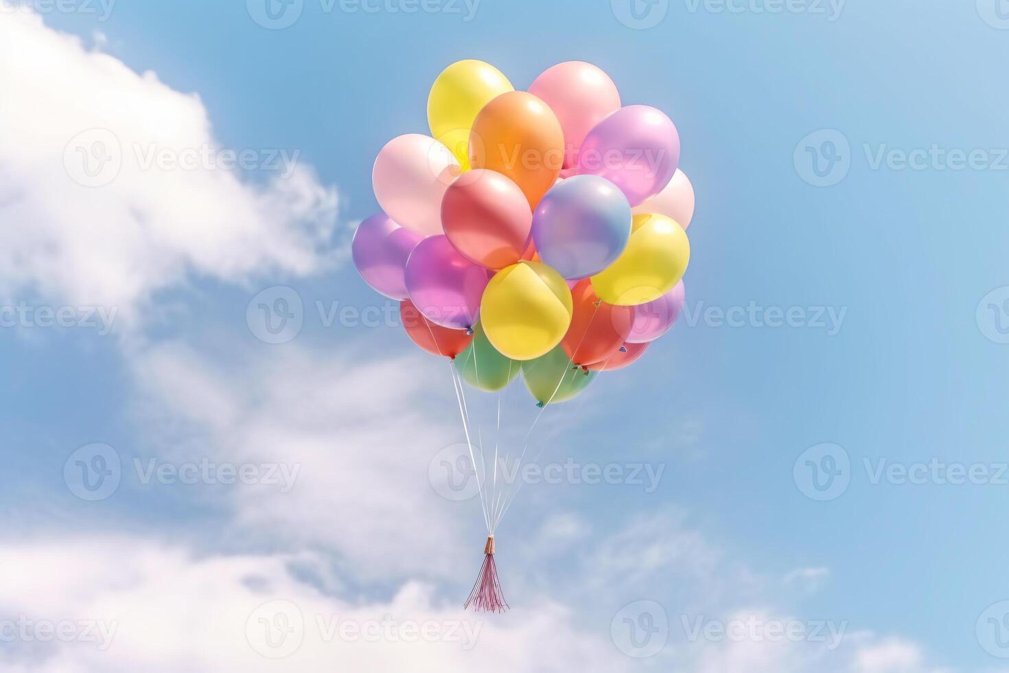 Rainbow balloon on sky background. concept of lgbti. copy space made with photo