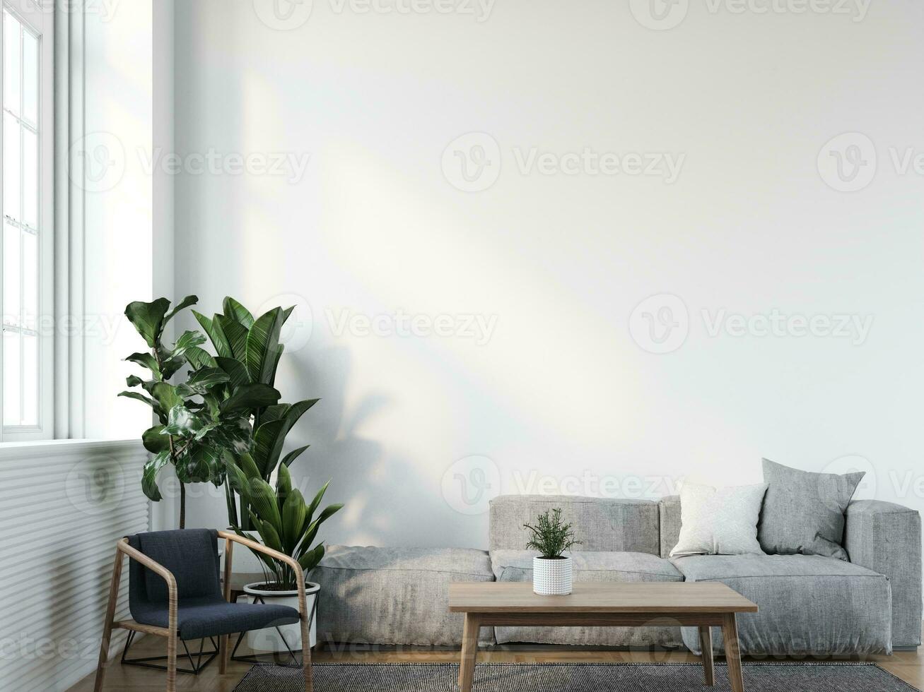 Modern home interior Mockup In Wall Living Room Templete Minimal Cozy Design photo