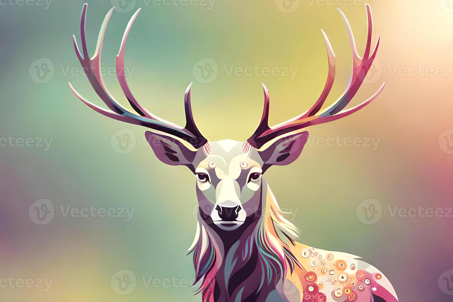 deer illustration on colorful background. photo