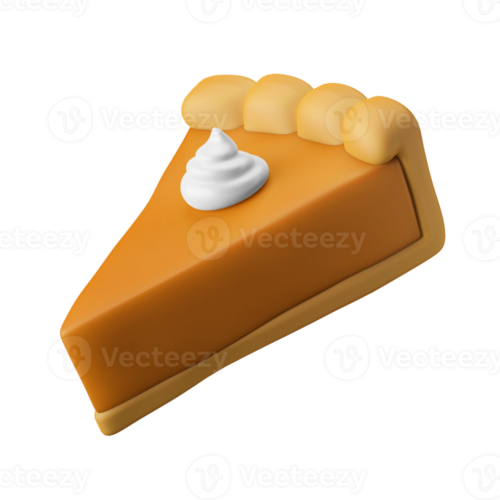 traditional slice of pie pancake western dessert food dish autumn season 3d render icon illustration isolated png