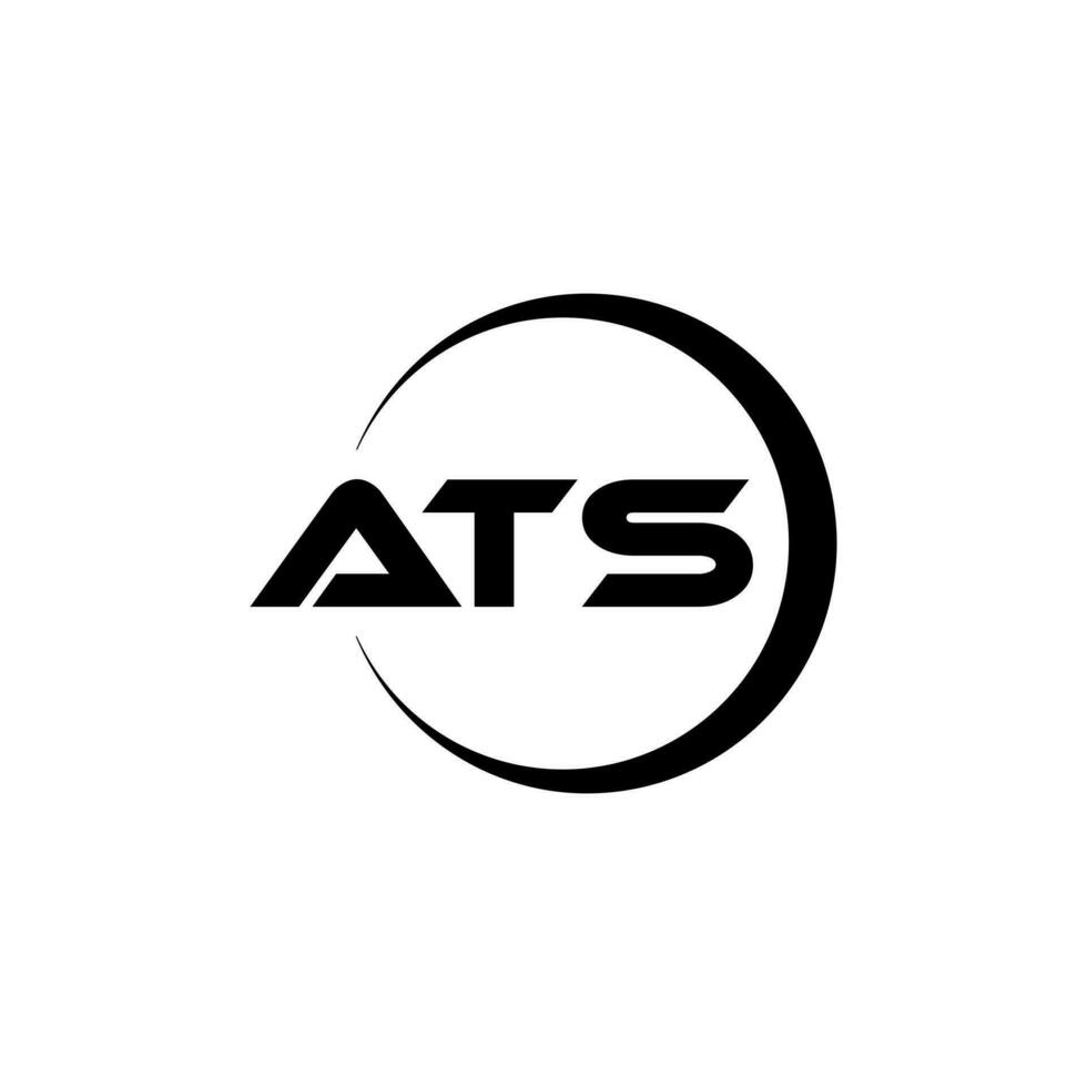 ATS letter logo design in illustration. Vector logo, calligraphy designs for logo, Poster, Invitation, etc.