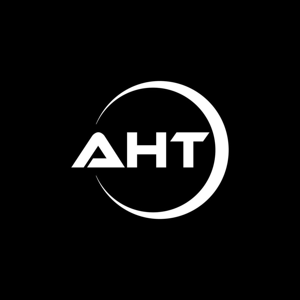 AHT letter logo design in illustration. Vector logo, calligraphy designs for logo, Poster, Invitation, etc.