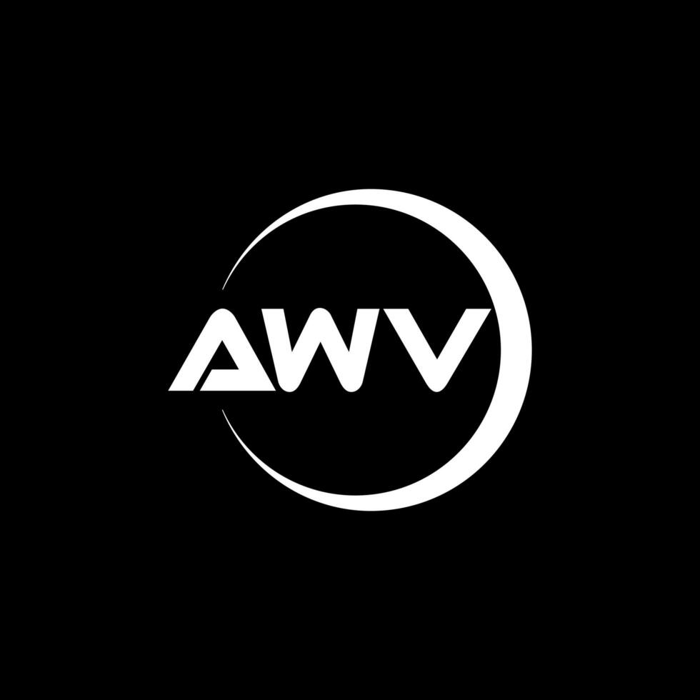 awv letra logo diseño en ilustración. vector logo, caligrafía diseños para logo, póster, invitación, etc.