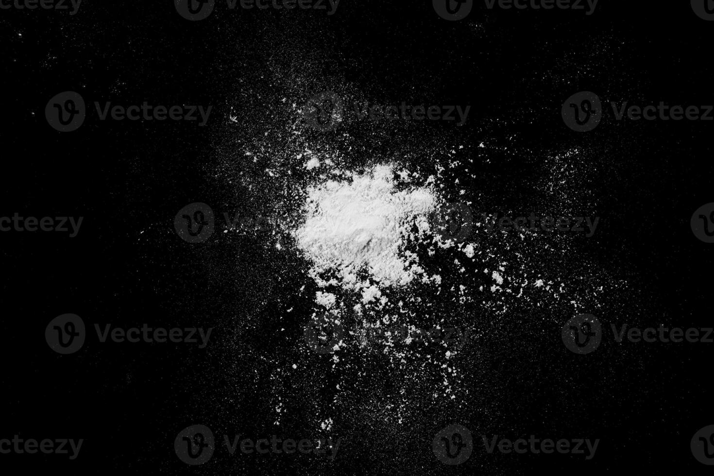 White explosion dust particle isolated photo