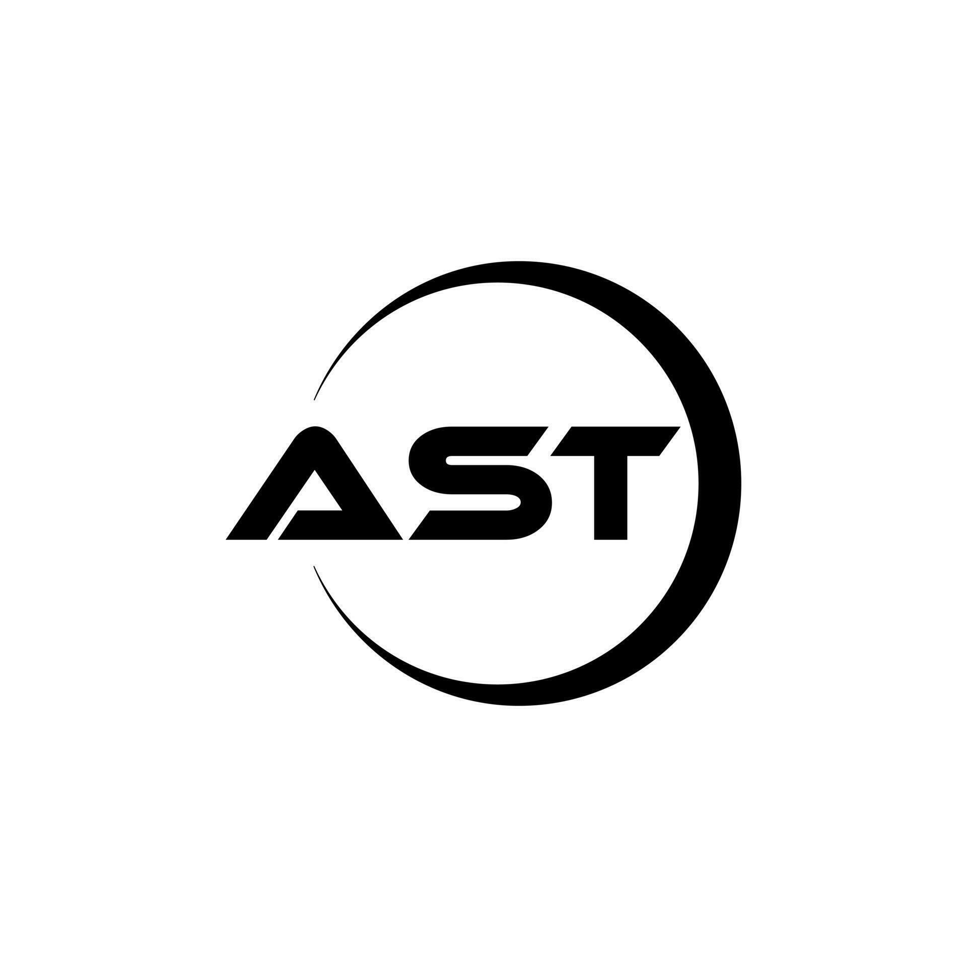 AST letter logo design in illustration. Vector logo, calligraphy ...