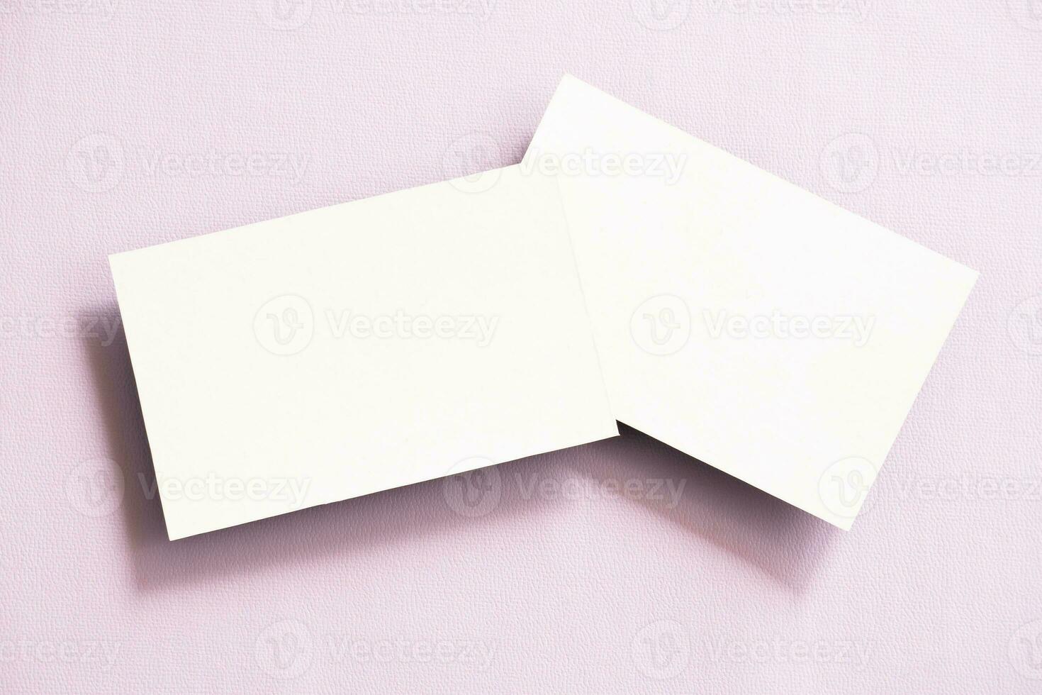 Two blank business card mockup photo