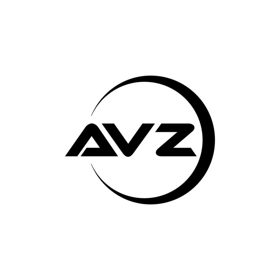 AVZ letter logo design in illustration. Vector logo, calligraphy designs for logo, Poster, Invitation, etc.