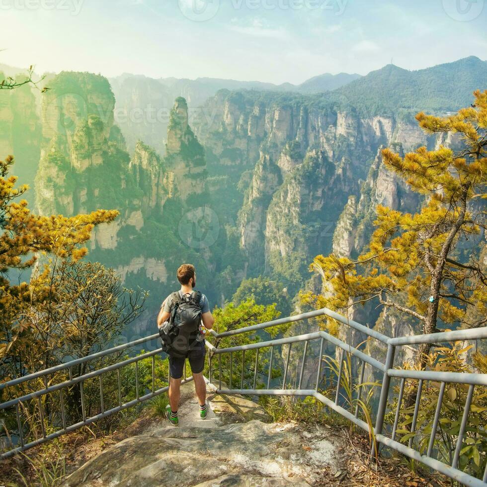enjoying a gorgeous view photo
