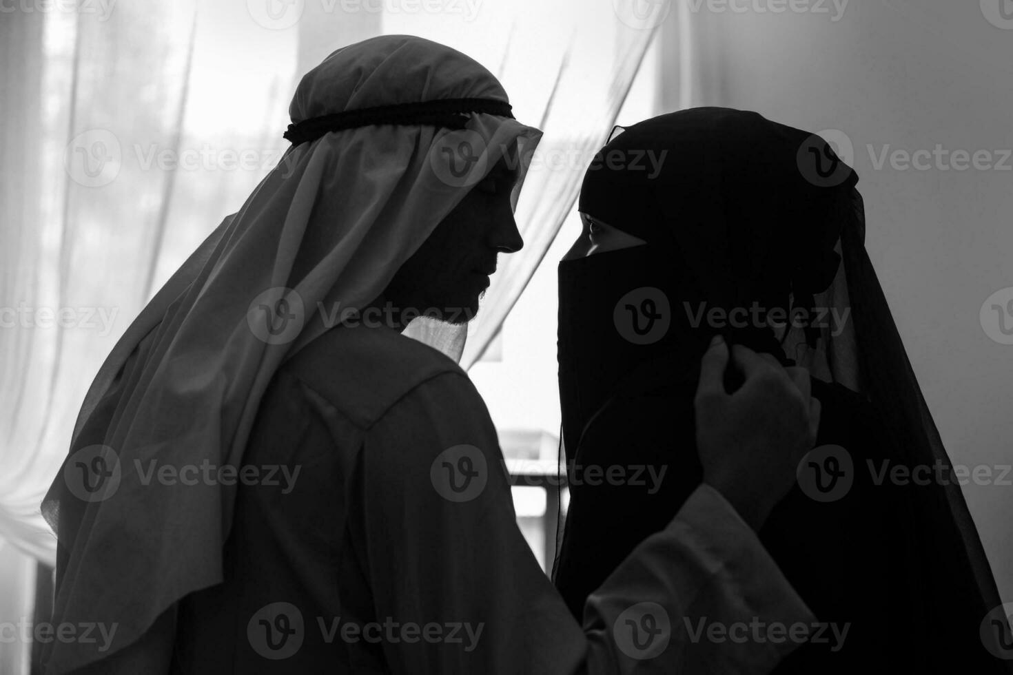 Arabian couple intimate at home photo