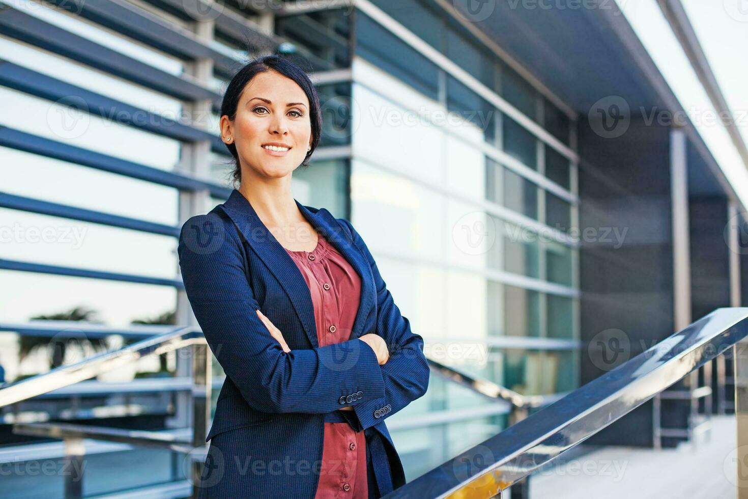 Business woman outside standing photo