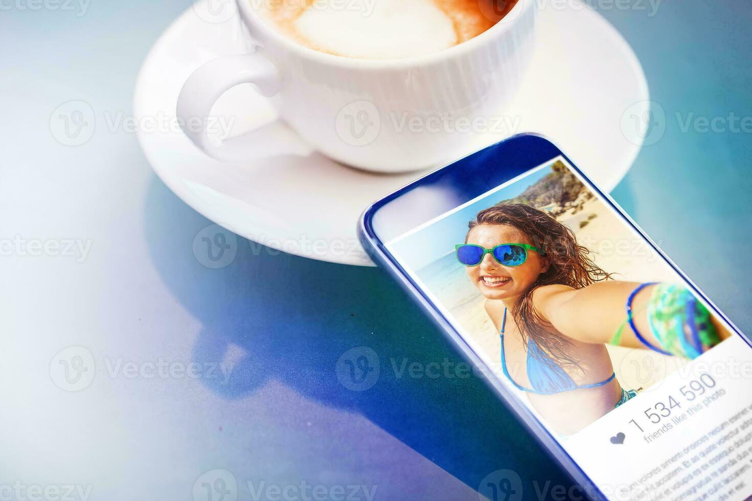 girl's selfie popular picture with many likes concept 24753106 Stock
