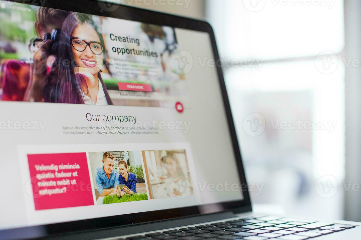 Website design on a laptop screen photo