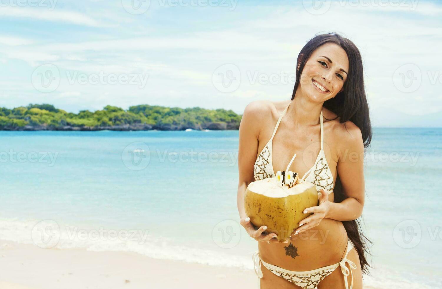 Beautiful couple relaxing in summer together photo
