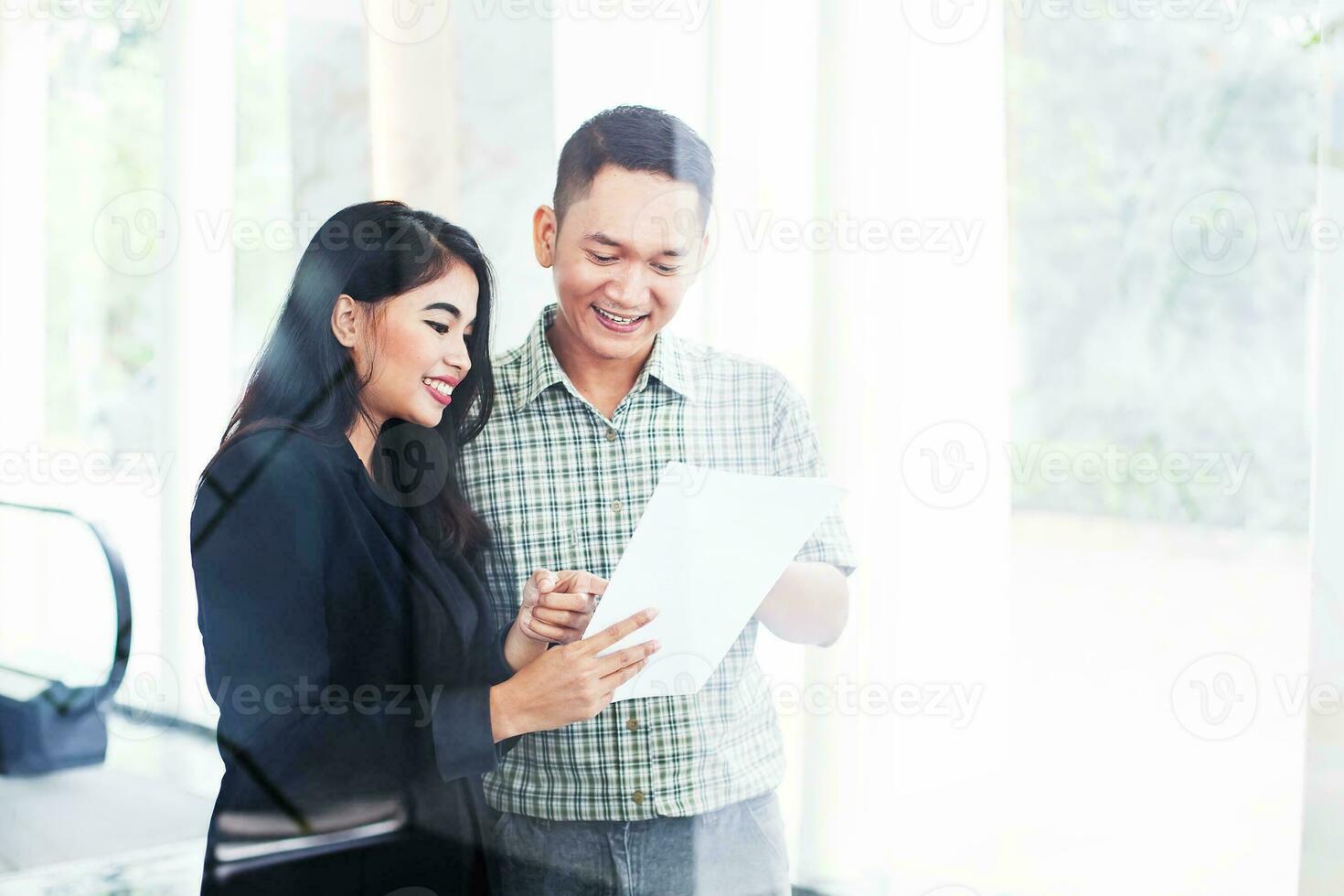 Asian business coworkers together photo